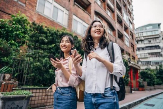 Young women walking